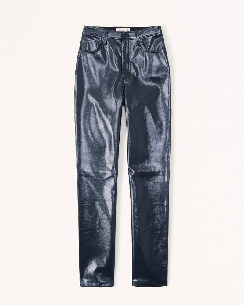 Women's Patent Leather 90s Straight Pant Women's Clearance