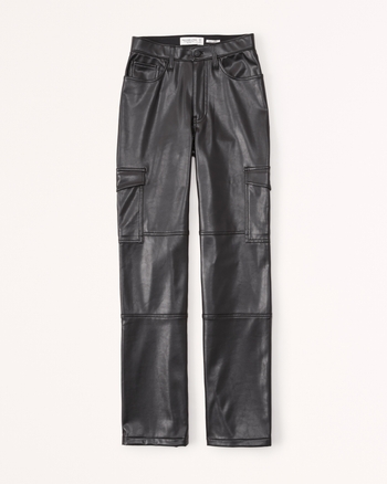 Women's Vegan Leather Cargo 90s Relaxed Pant | Women's Clearance ...