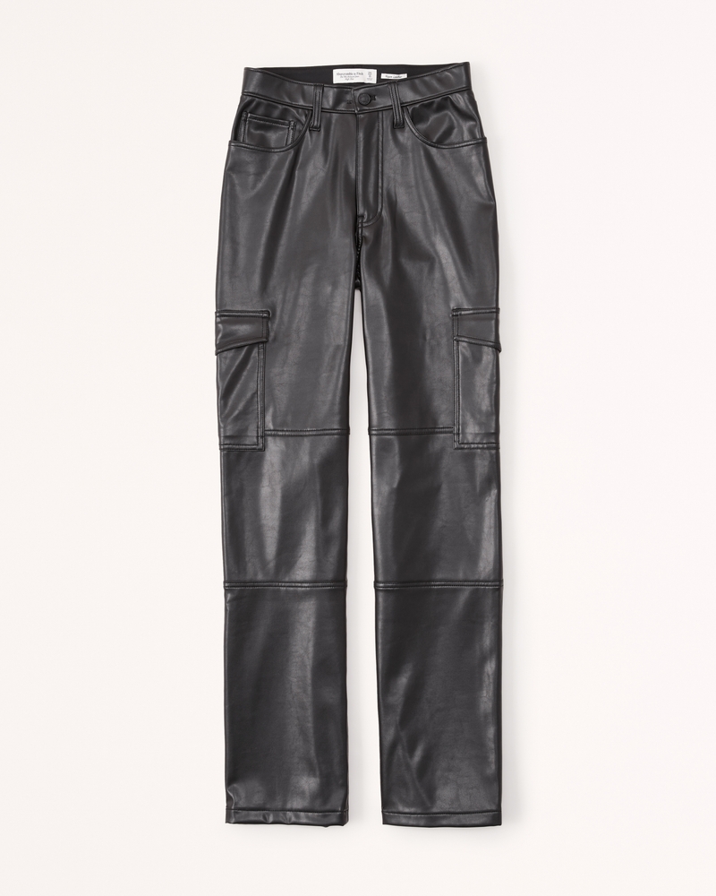 Women's Vegan Leather Cargo 90s Relaxed Pant Women's Clearance