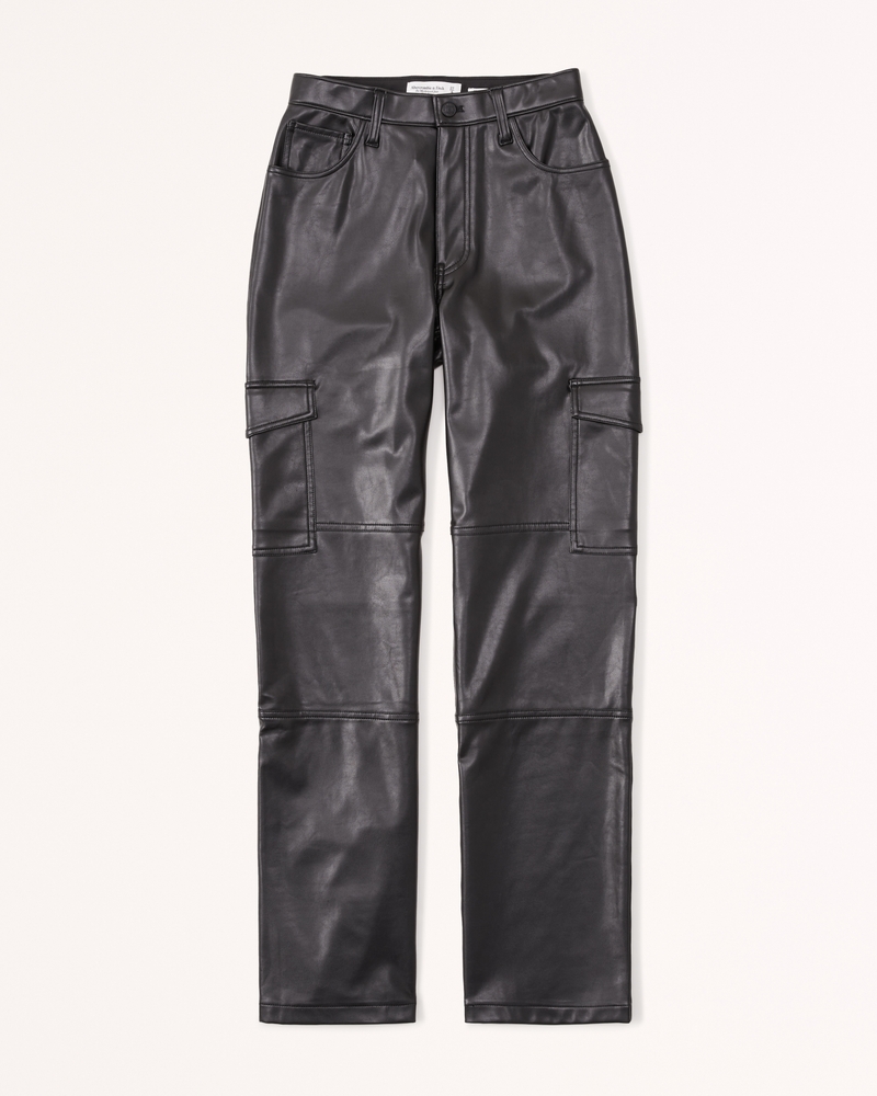 Women's Curve Love Vegan Leather Cargo 90s Relaxed Pant Women's