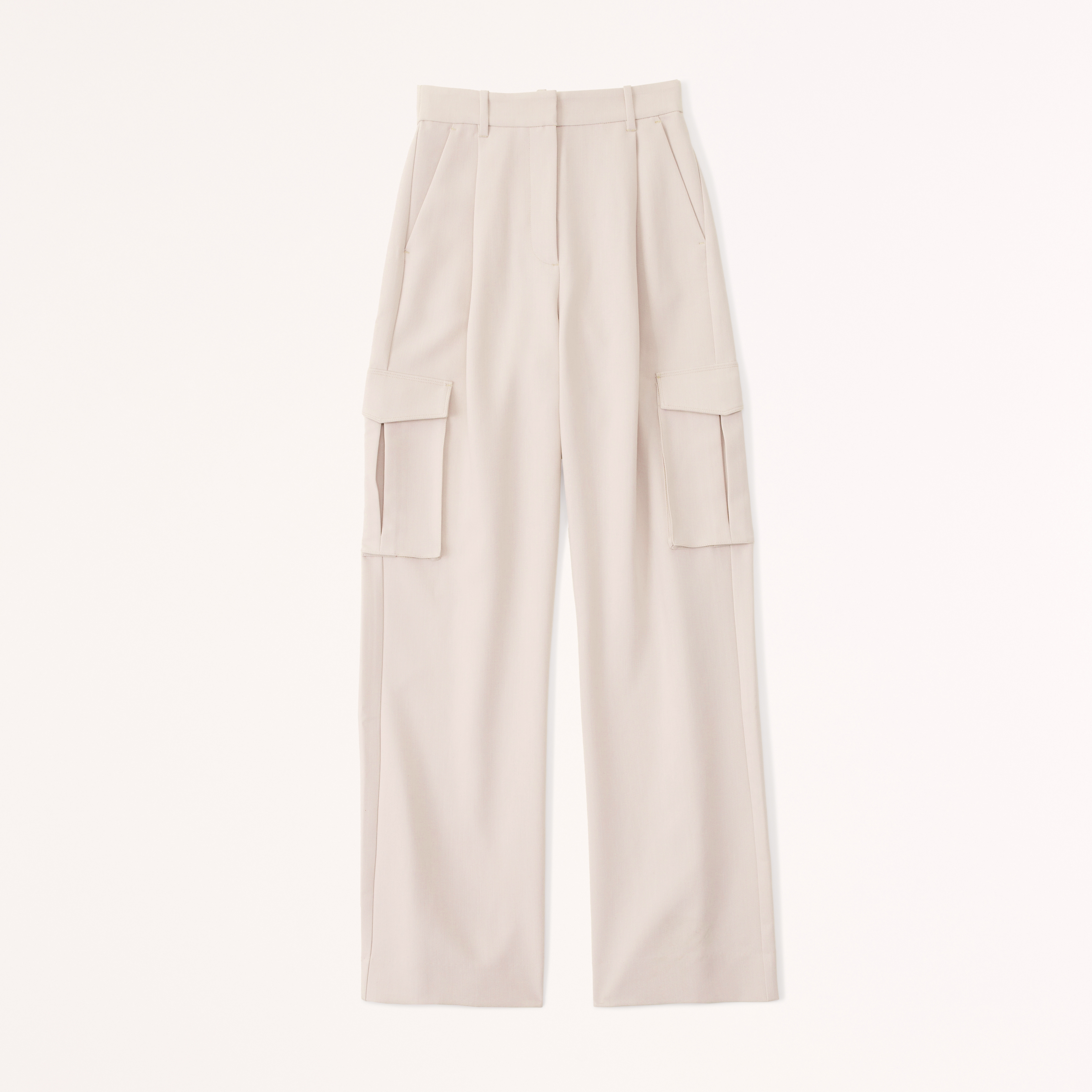 Женские брюки Abercrombie & Fitch A&F Sloane Tailored Cargo Pant, цвет: Светлый серо-коричневый — фото 1