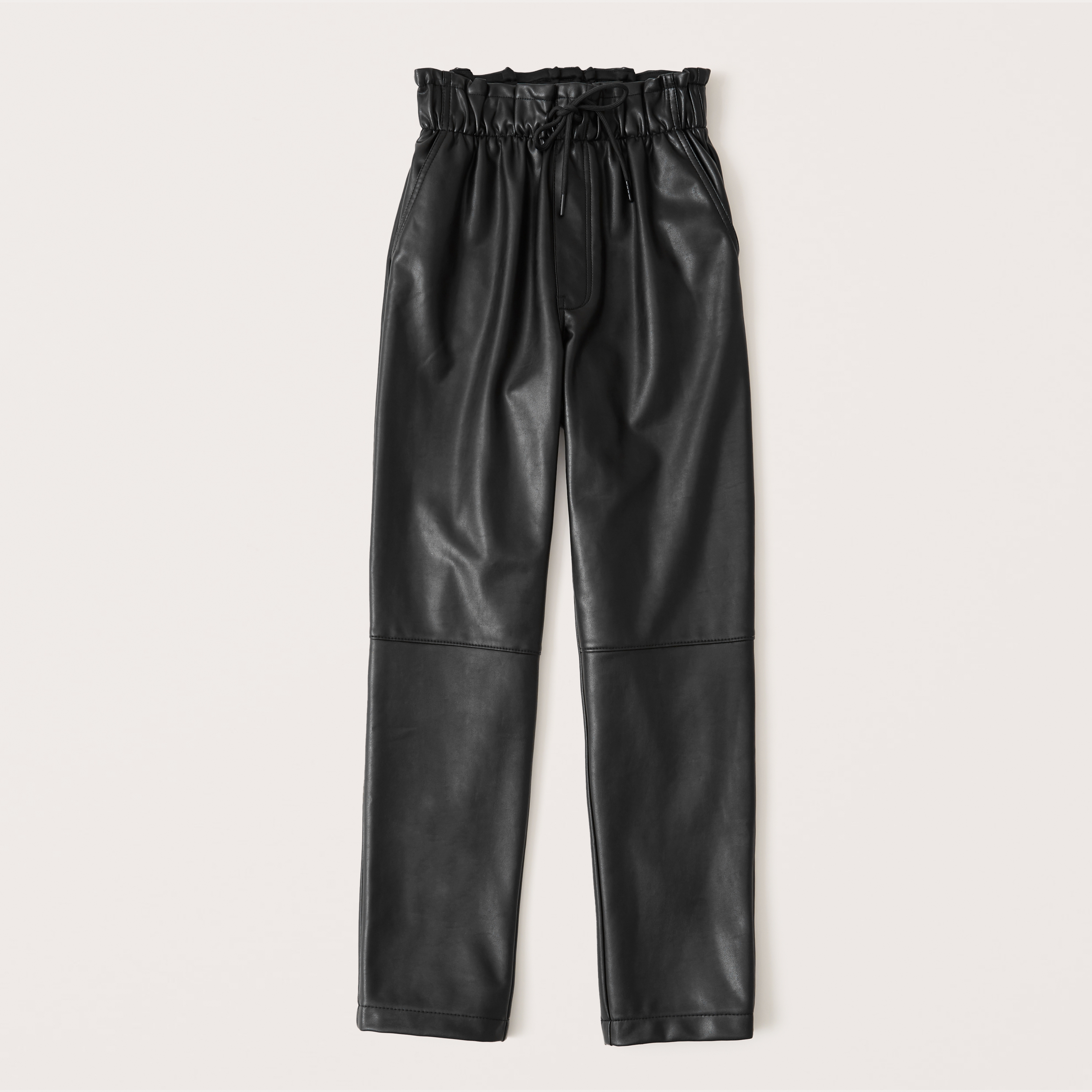 leather tapered pants