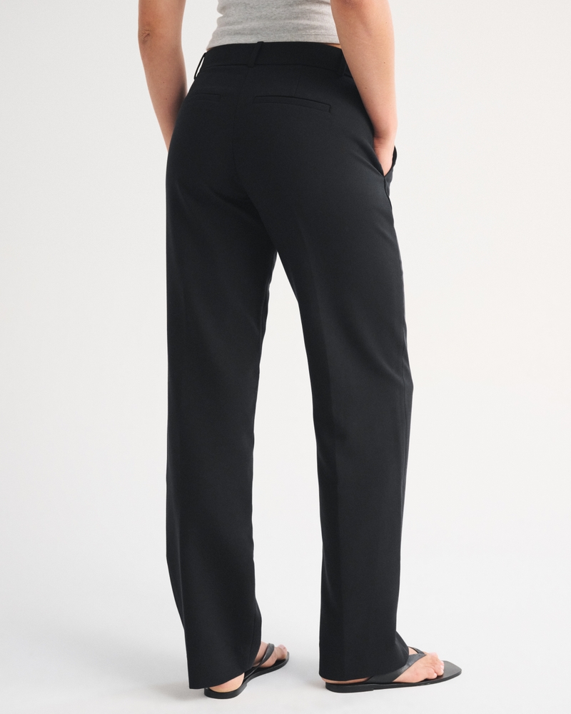 Low Rise Adjustable Waist Tailored Straight Pant - thumbnail 4