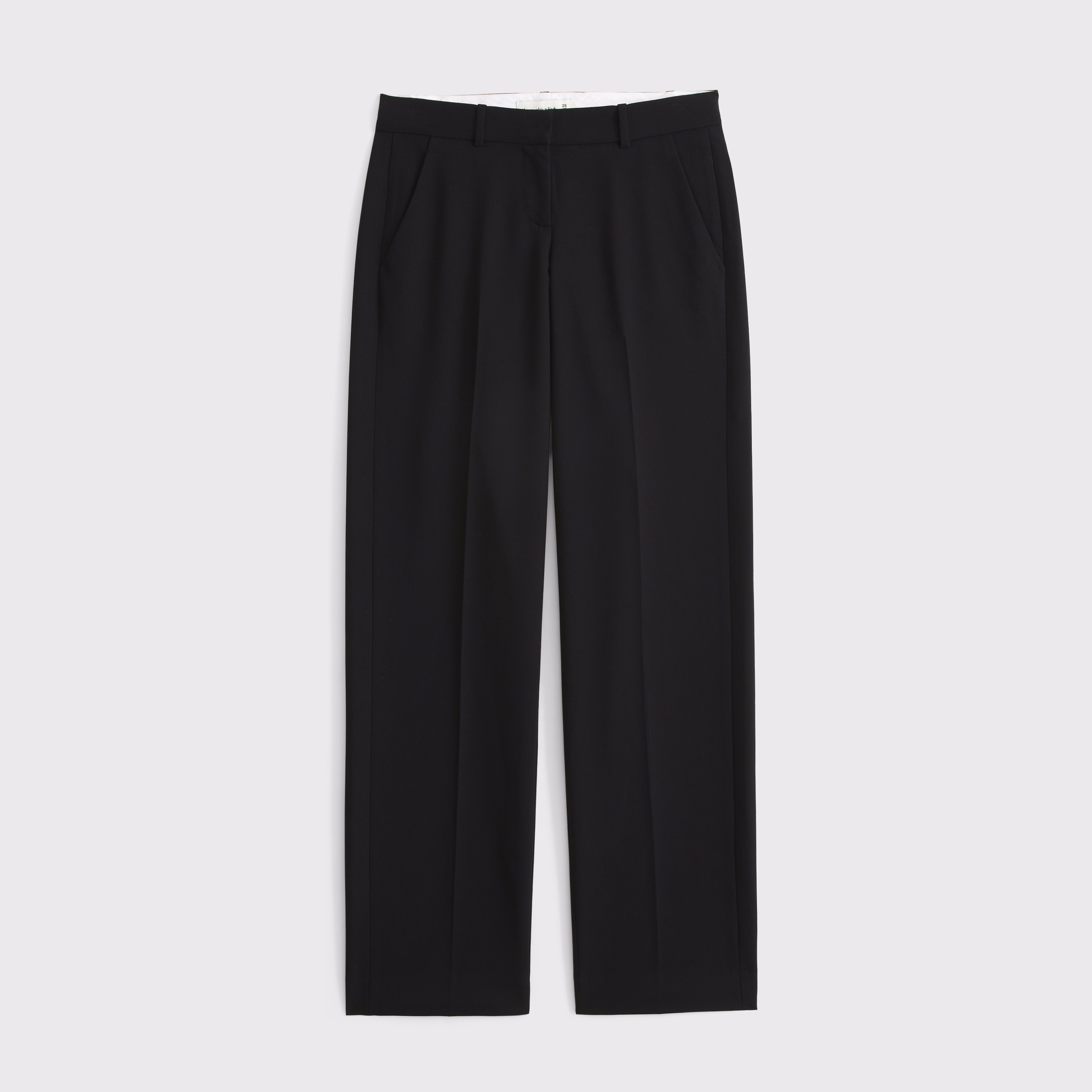 Женские брюки Abercrombie & Fitch Low Rise Adjustable Waist Tailored Straight Pant, цвет: Чёрный — фото 1