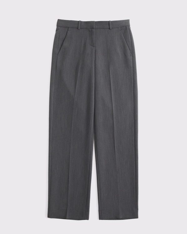 Low Rise Tailored Straight Leg Trouser, Gray Heather view 1