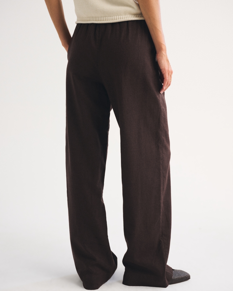 A&F Gemma Linen-Blend Wide Leg Pull-On Pant - thumbnail 9