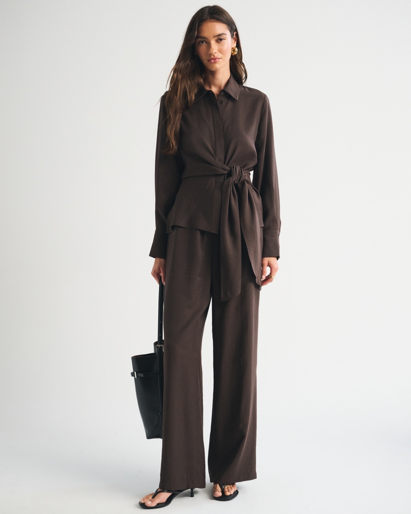 A&F Gemma Suiting Wide Leg Pull-On Pant - thumbnail 2