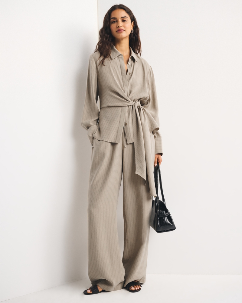 A&F Gemma Suiting Wide Leg Pull-On Pant - thumbnail 6