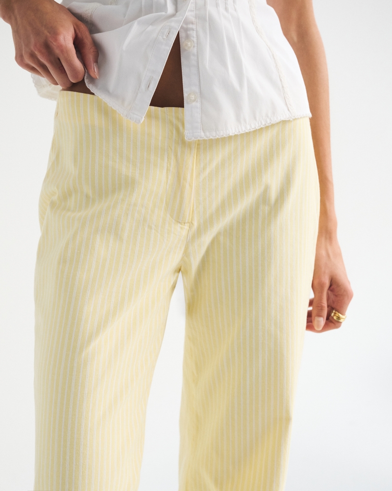 Clean Waist Low Rise Poplin Wide Leg Pant - thumbnail 3