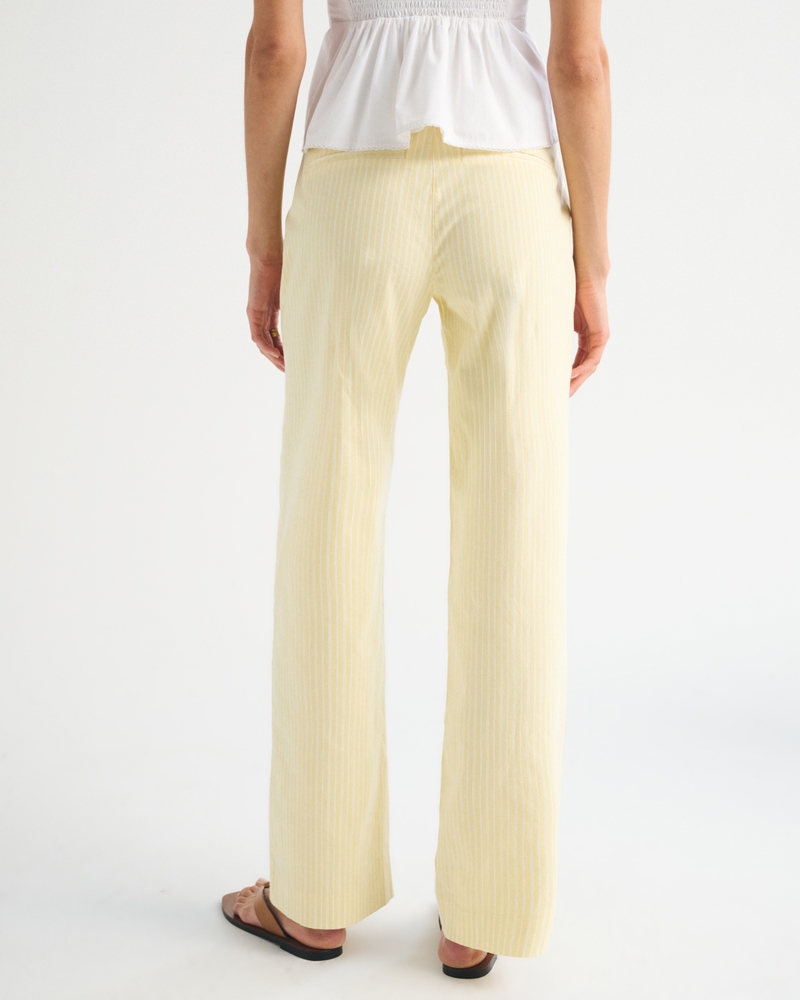 Clean Waist Low Rise Poplin Wide Leg Pant - thumbnail 4