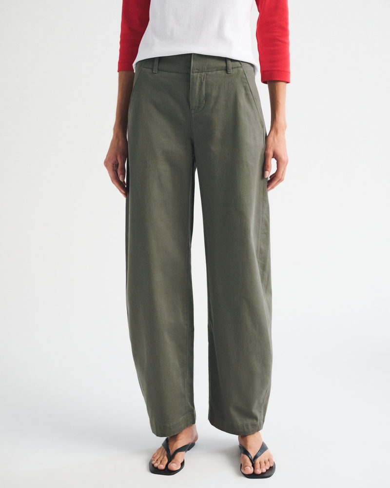 100% Cotton High Rise Chino Barrel Pant - thumbnail 5
