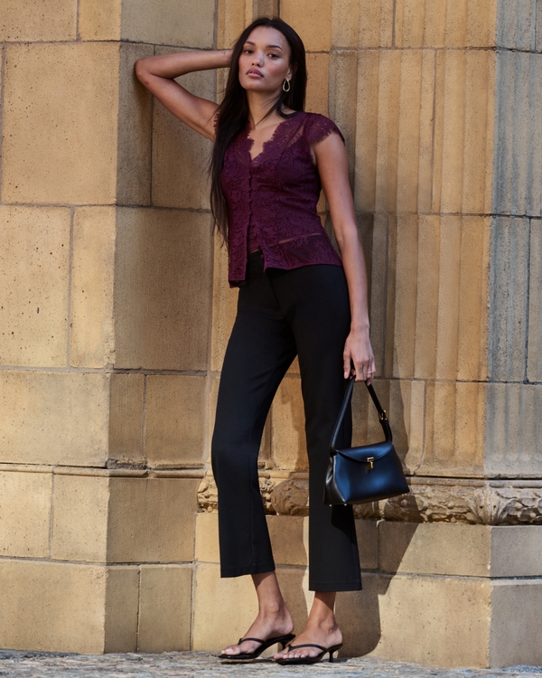 A&F Forme Kick Flare Pant, Black view 1