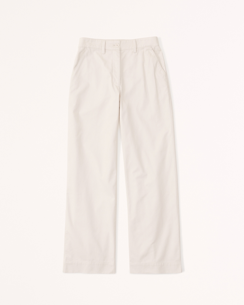 Women's Twill Wide Leg Pant | Women's Bottoms | Abercrombie.com