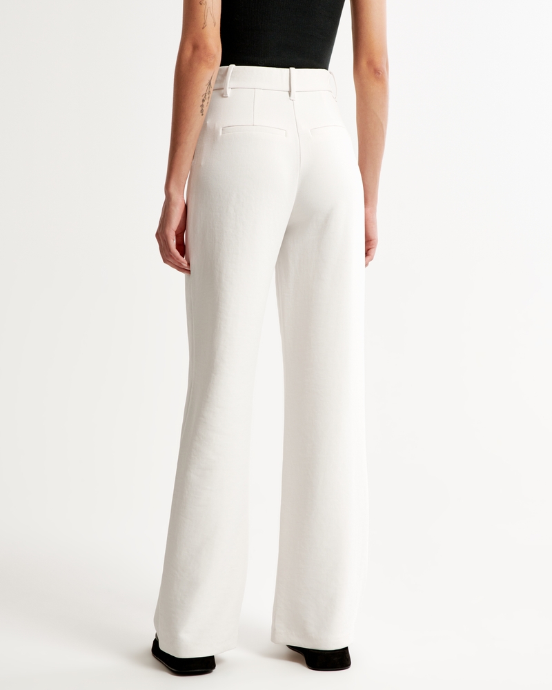 Women's A&F Sloane Tailored Premium Crepe Pant, Women's Bottoms