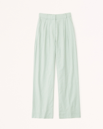 Women's Linen-Blend Tailored Wide Leg Pant | Women's Clearance ...