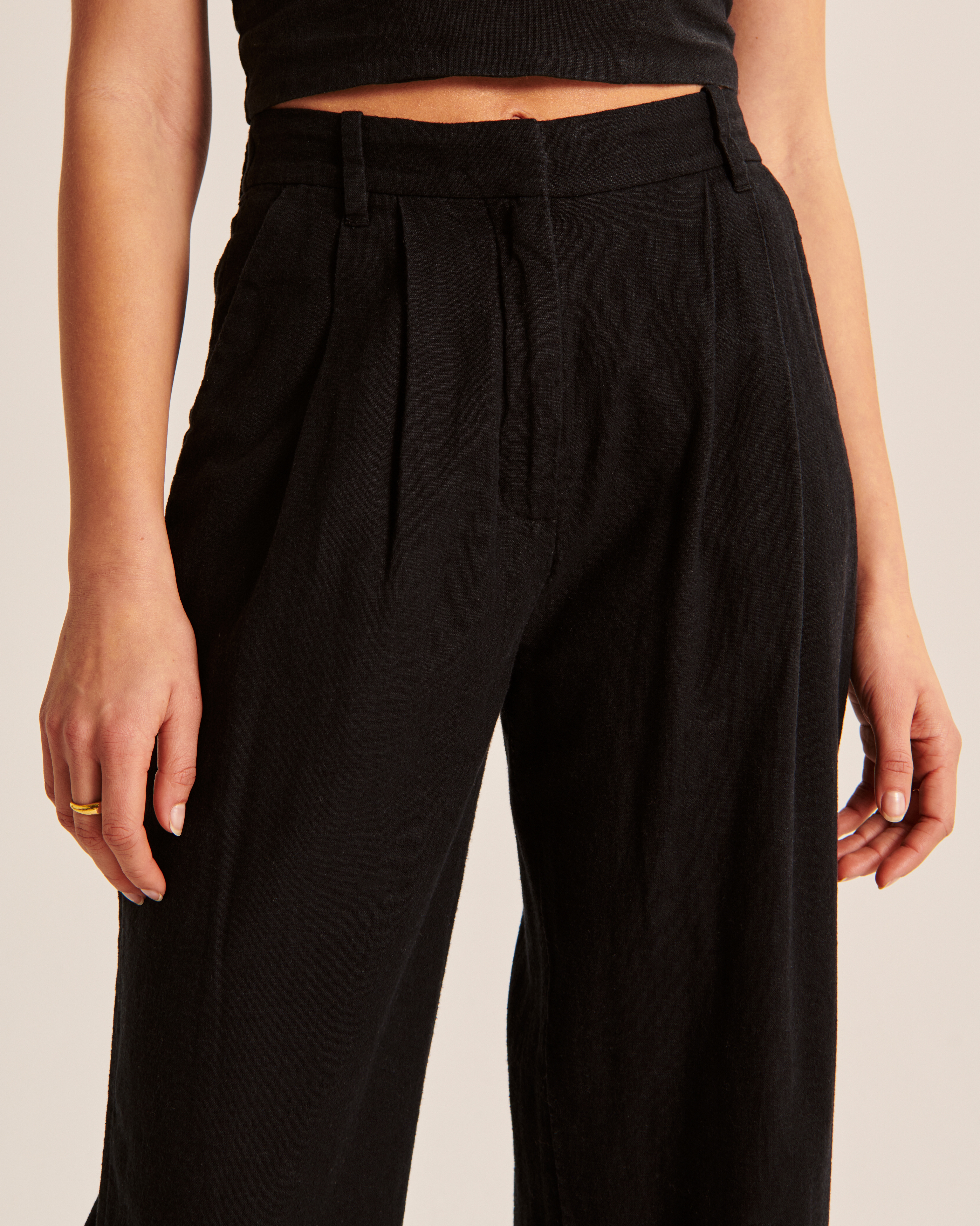 Women's Linen-Blend Tailored Wide Leg Pant | Women's Clearance