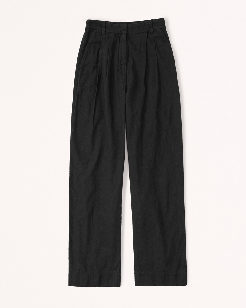 Women's Linen-Blend Tailored Wide Leg Pant | Women's Bottoms ...