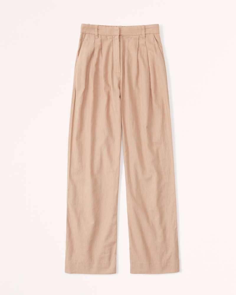 Women's Linen-Blend Ultra Wide-Leg Pant, Women's Clearance