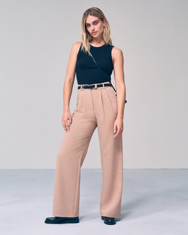 High Waisted Pants Women, Tapered Trousers Womens, Cigarette Pants for Work,  Womens Tailored Trousers, Women's Slim Slacks TAVROVSKA -  Canada