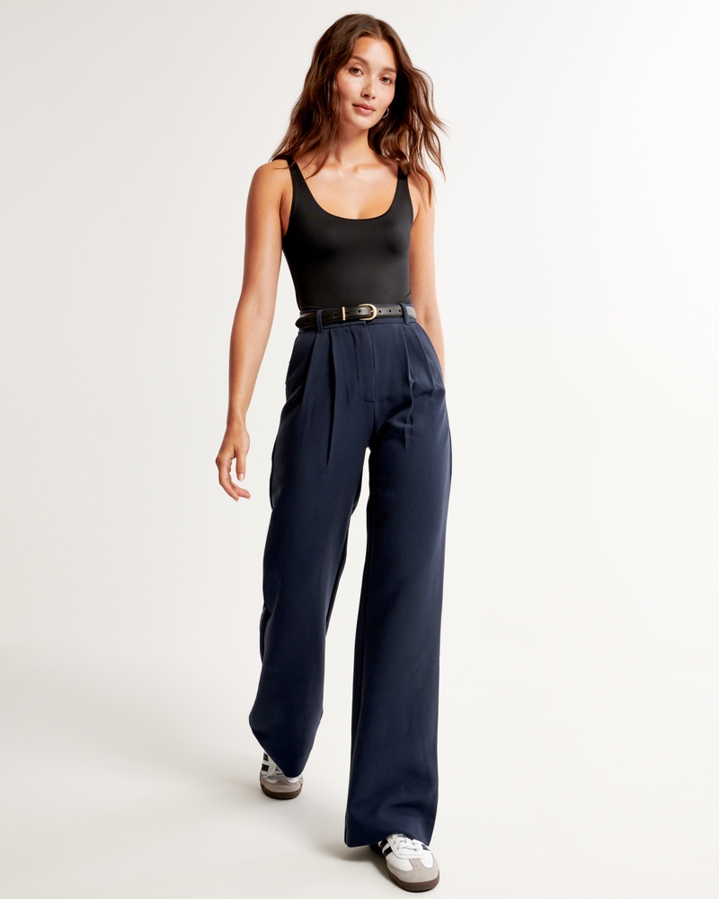 Tailorable Elastic High-Rise Flared Pants - AIR SPACE