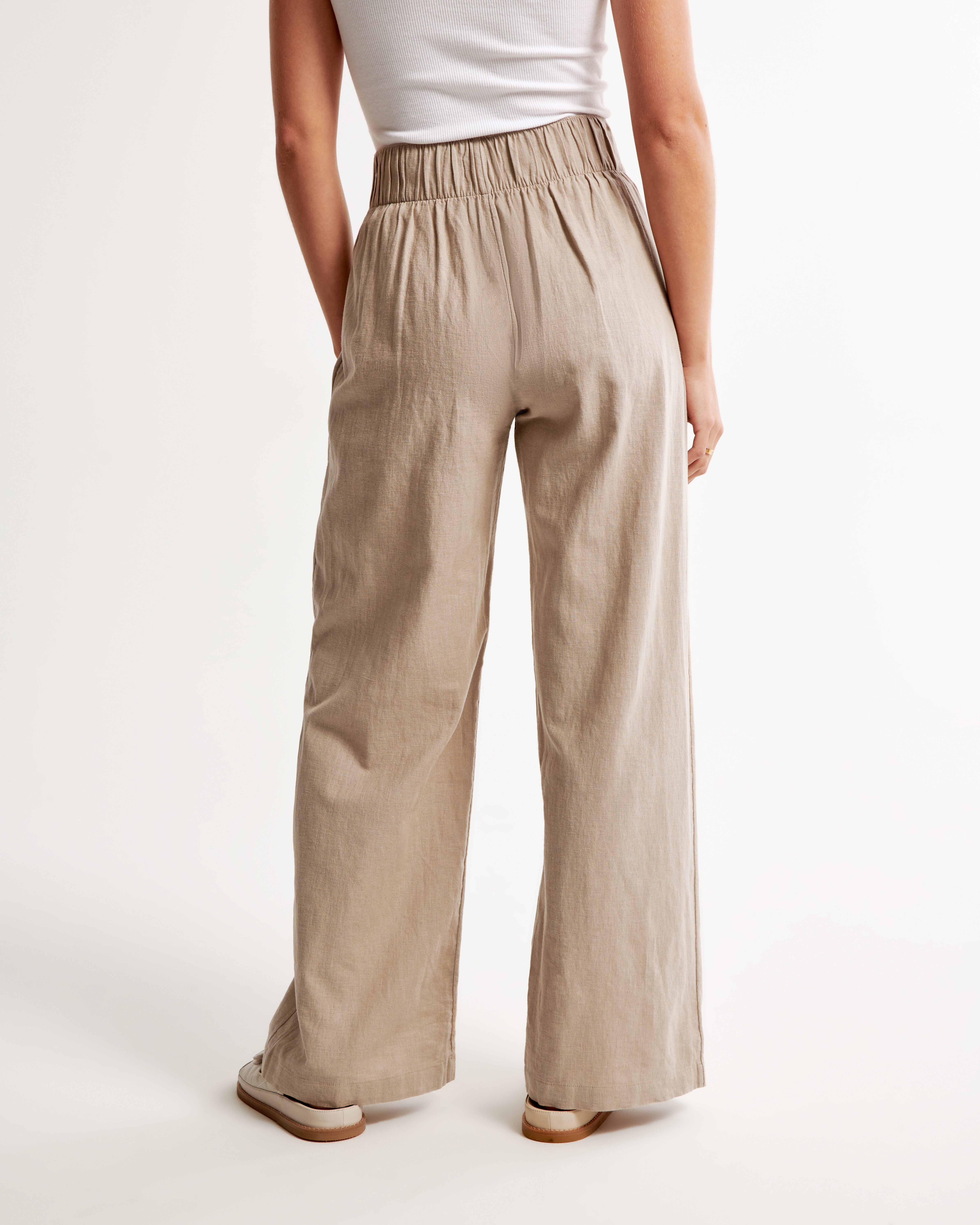 Linen blend wide leg sale pants