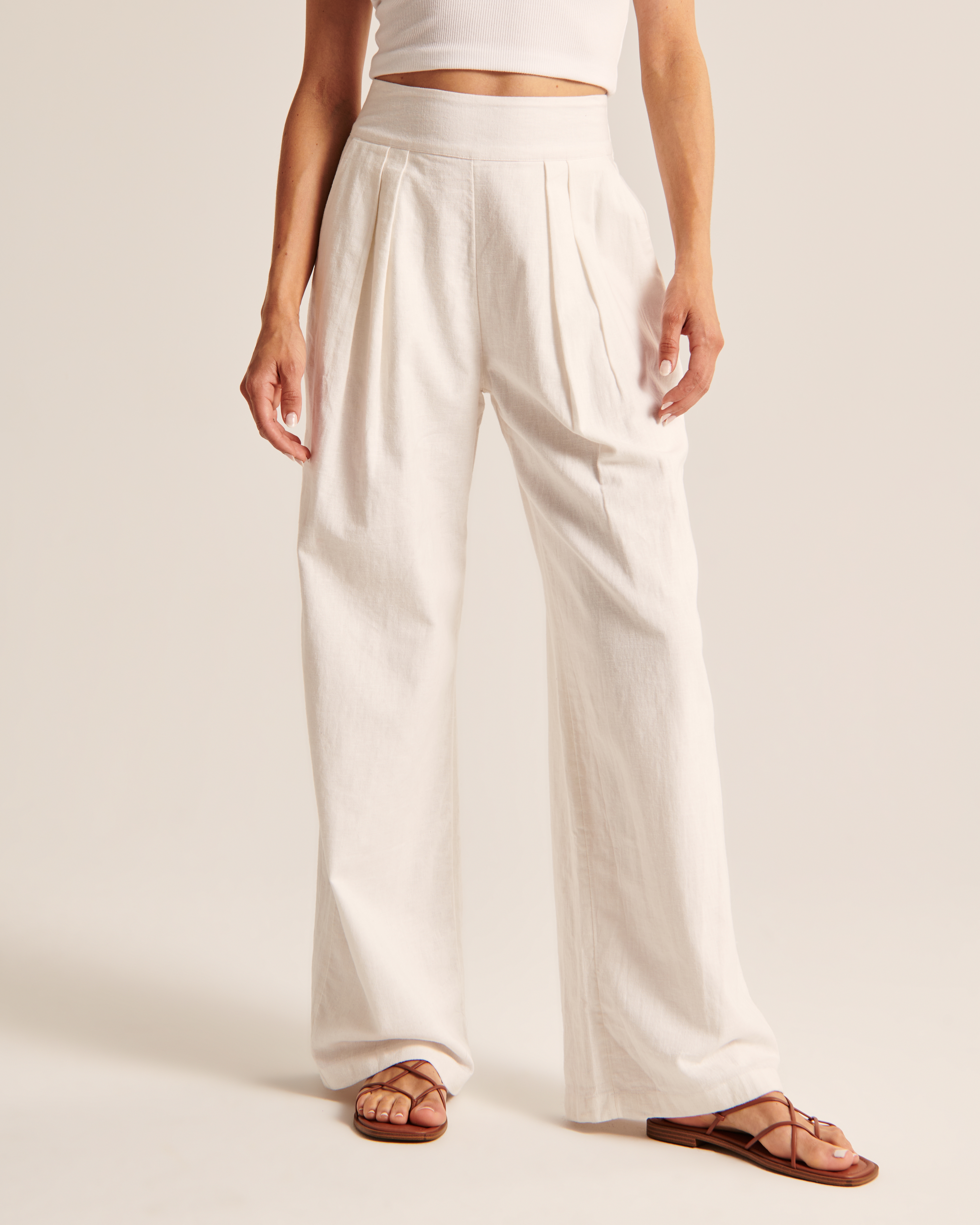 Women's Linen-Blend Ultra Wide-Leg Pant | Women's The A&F Getaway