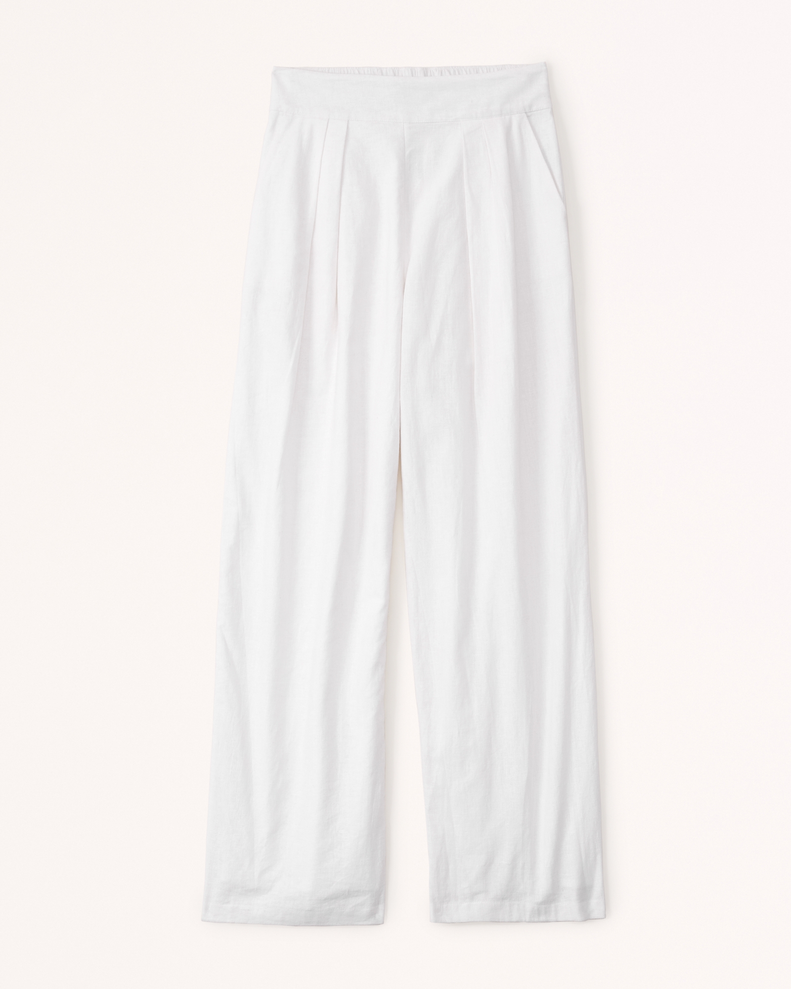 Final Sale Plus Size High-Waist Wide Leg Pants in White – Chic And