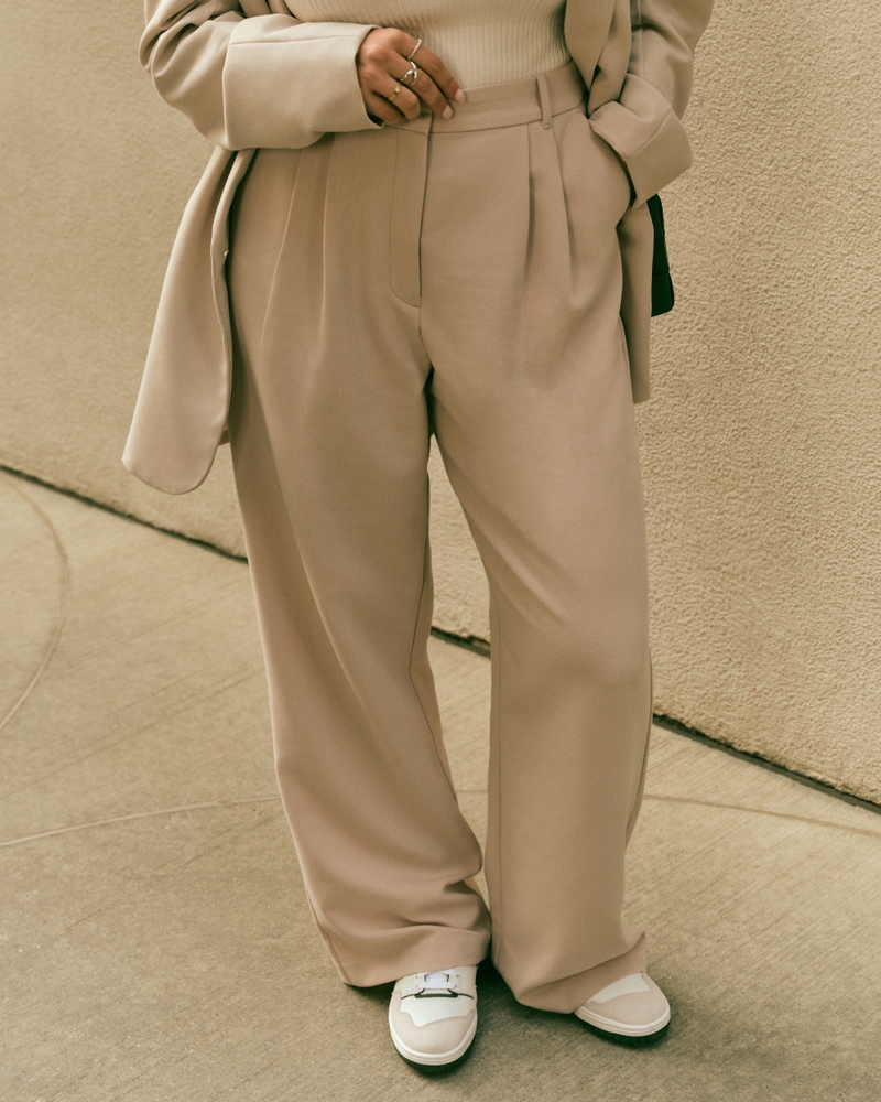Curve Love A&F Sloane Tailored Wide Leg Pant