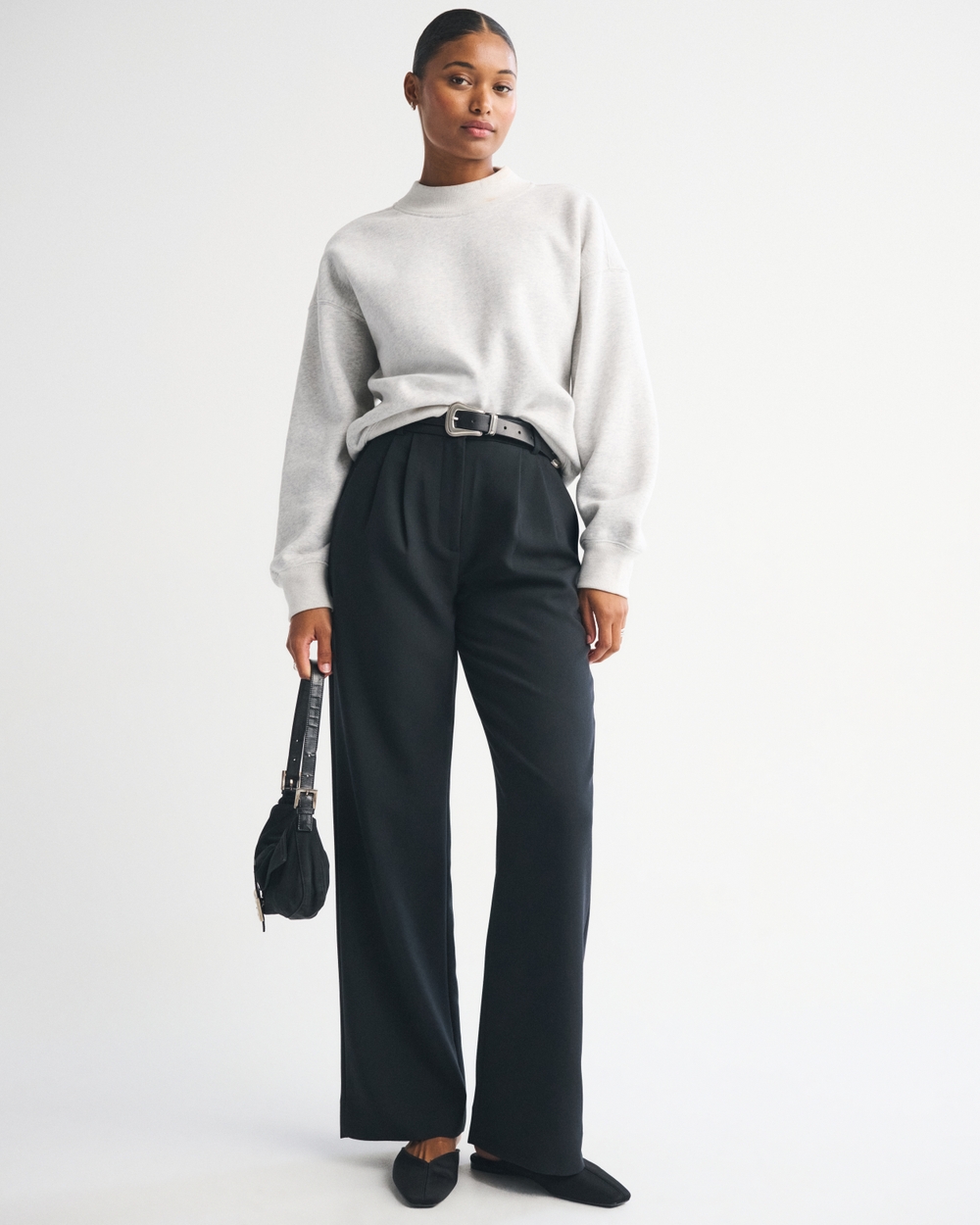 Curve Love A&F Sloane Tailored Wide Leg Pant