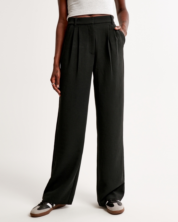 A&F Sloane Tailored Premium Crepe Pant, Black view 2