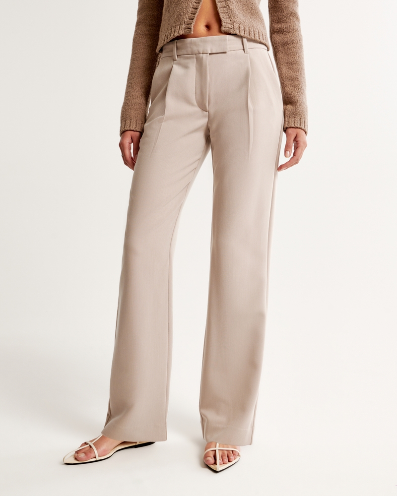 Women's Mid Rise Tailored Straight Pant