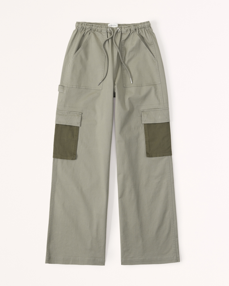 Pull-On Wide Leg Cargo Pants