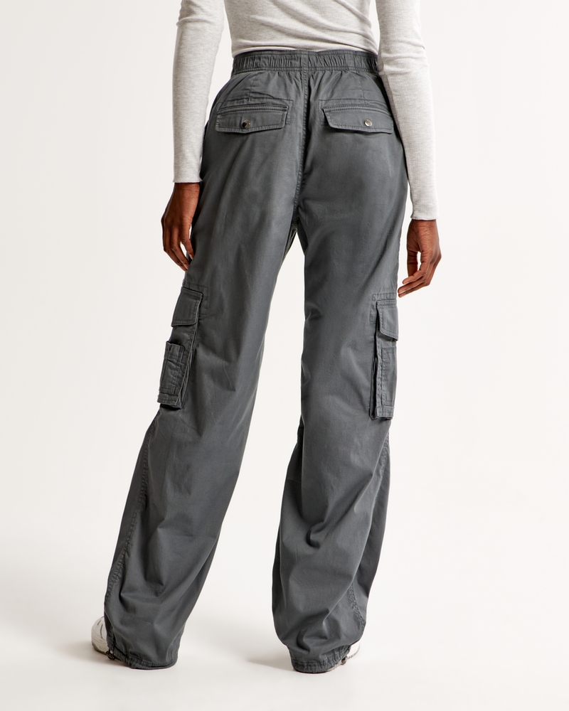 Women Baggy Fit Cargo Pants - White Life