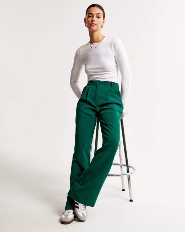 A&F Sloane Tailored Pant, Green