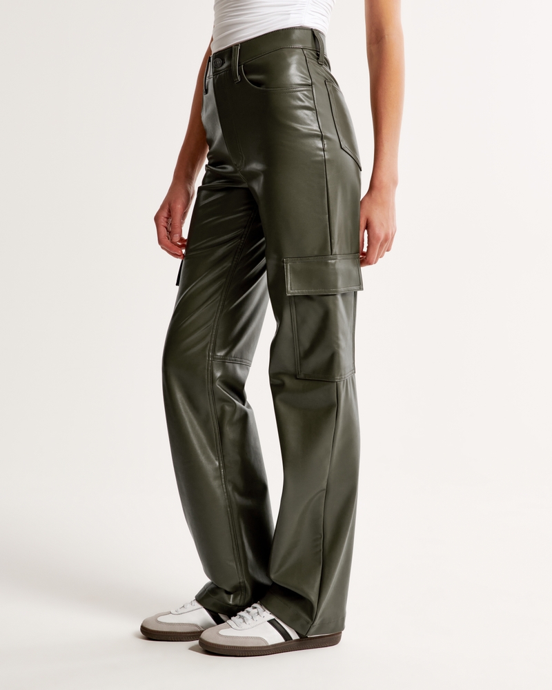 Women's Faux Leather Star Bum Flare Pants