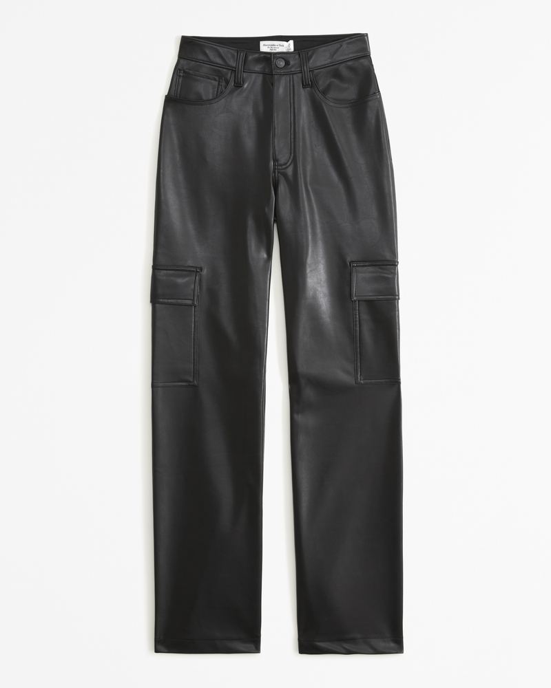 Women's Vegan Leather Cargo 90s Relaxed Pant Women's Clearance