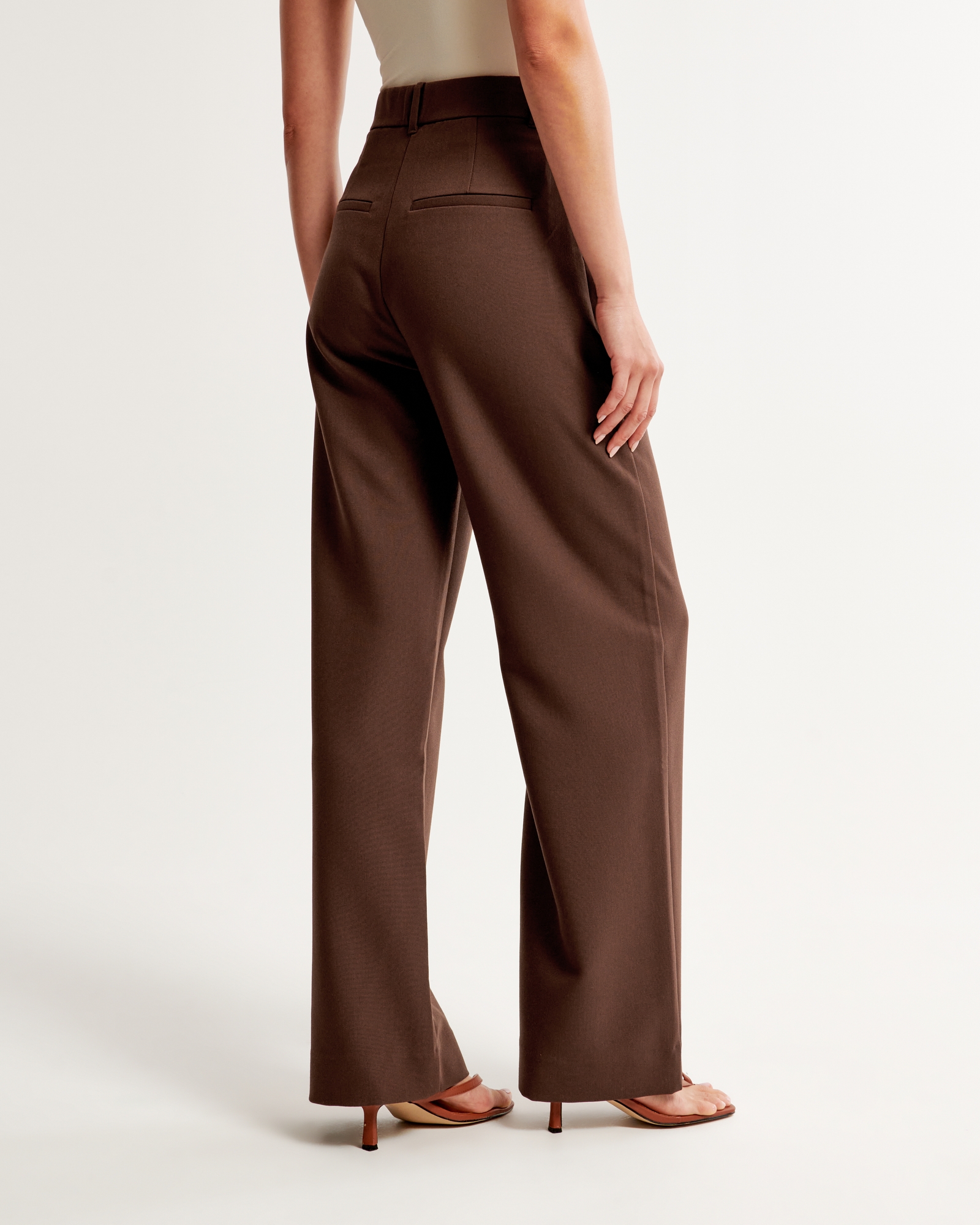 Lands End Slacks Pants Woman's Fit 2 Size 14 Brown RN 62830