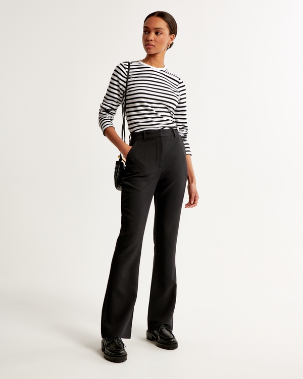 Tailored Flare Pant, Black