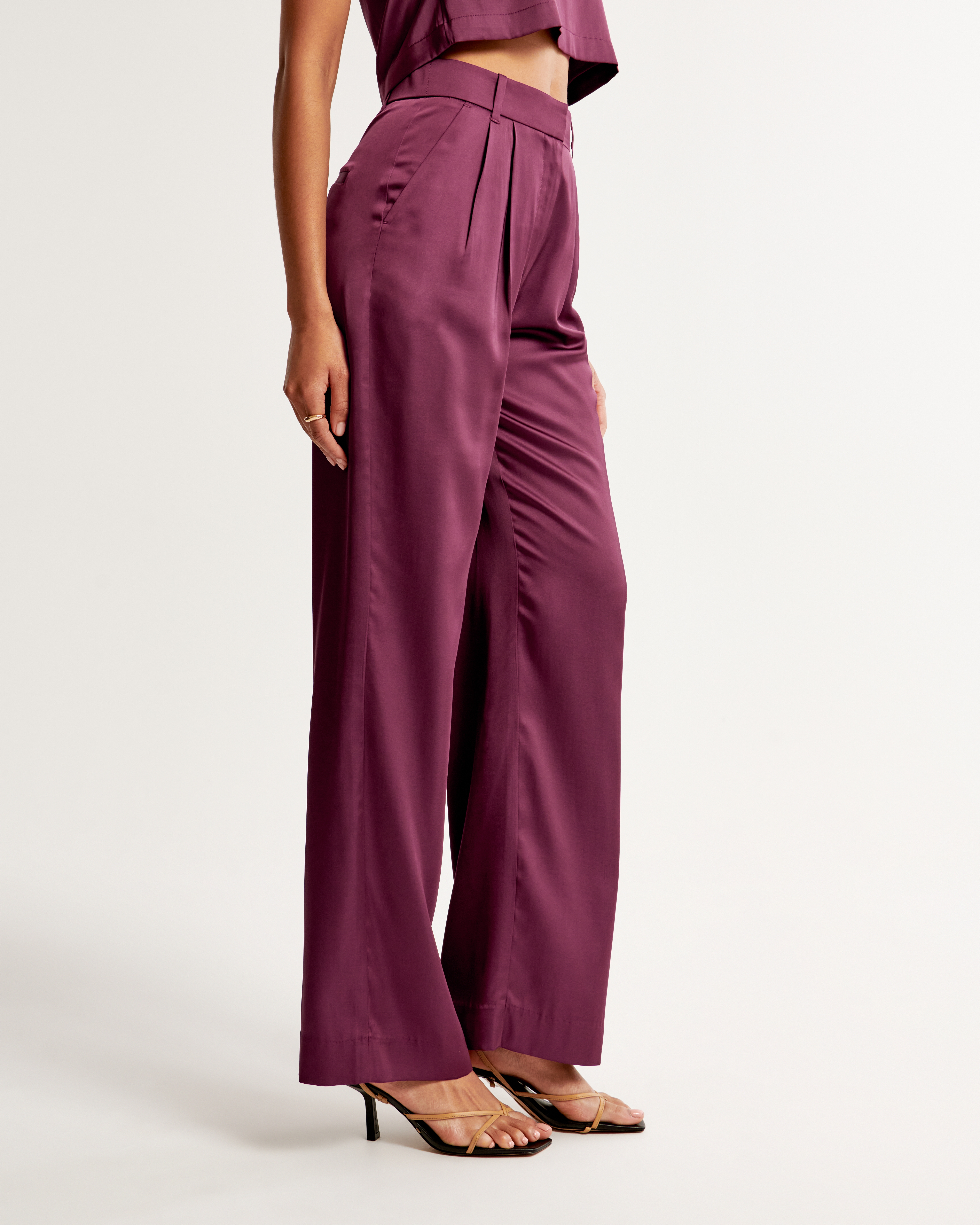 Women's A&F Sloane Tailored Satin Pant | Women's Clearance