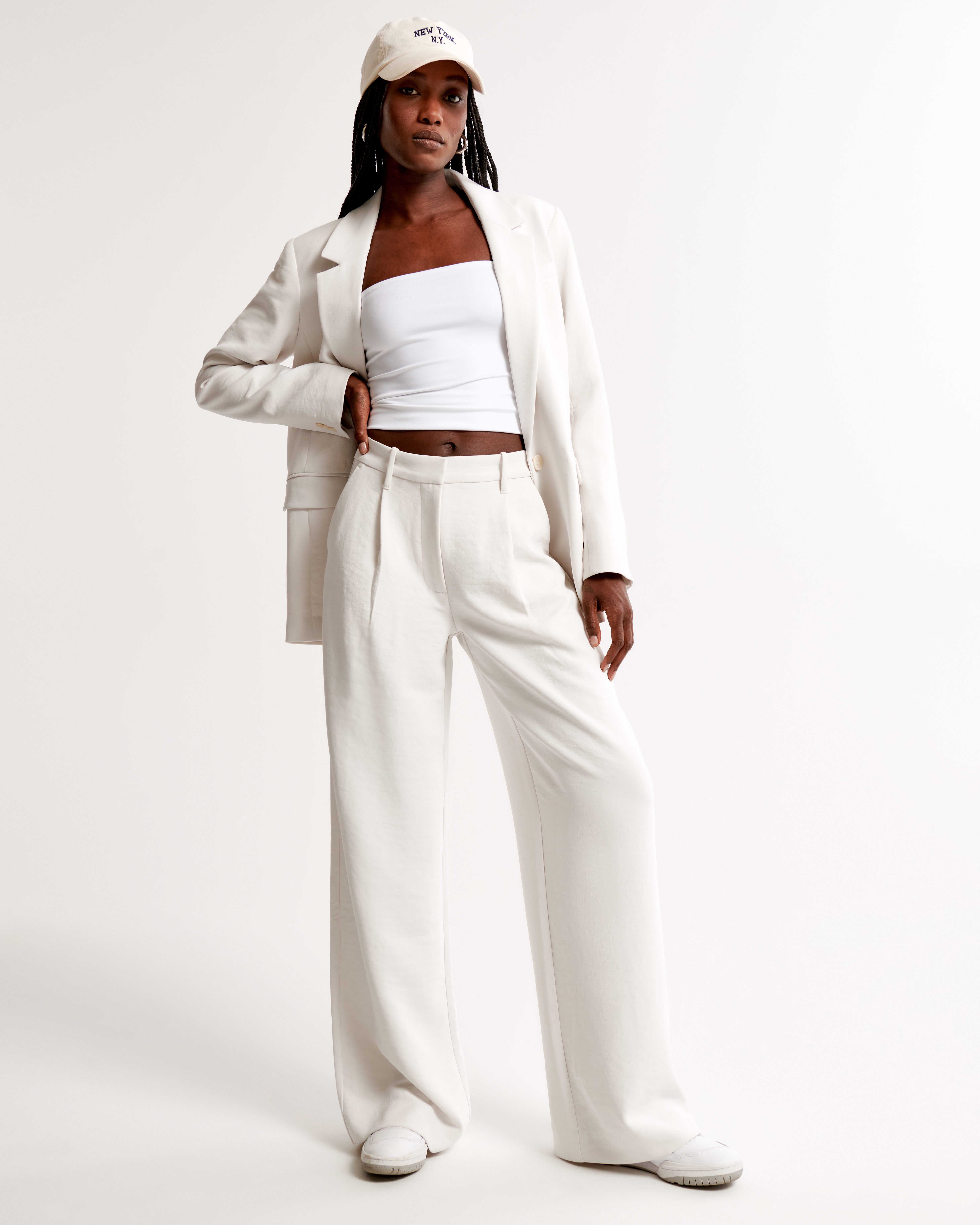 White hotsell crepe trousers