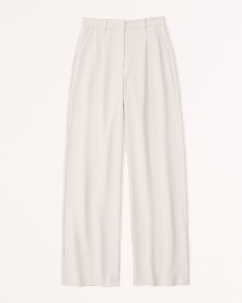 Pretty Little Thing White Woven High Waisted Tailored Wide Leg