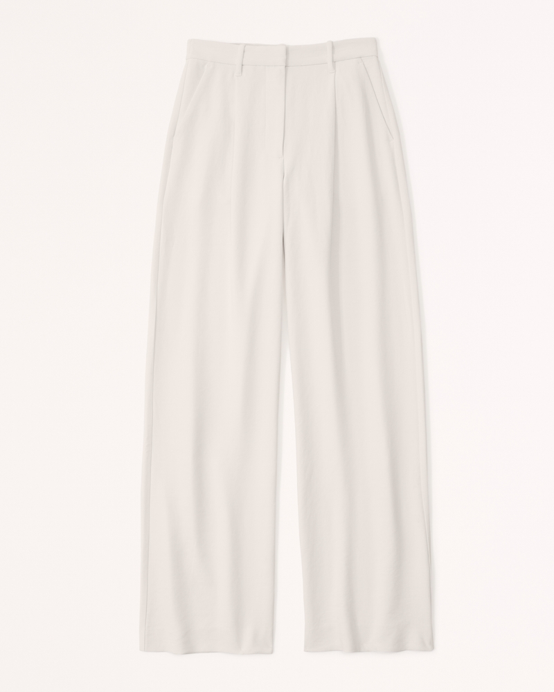 Basics High Waisted Crepe Wide Leg Pants