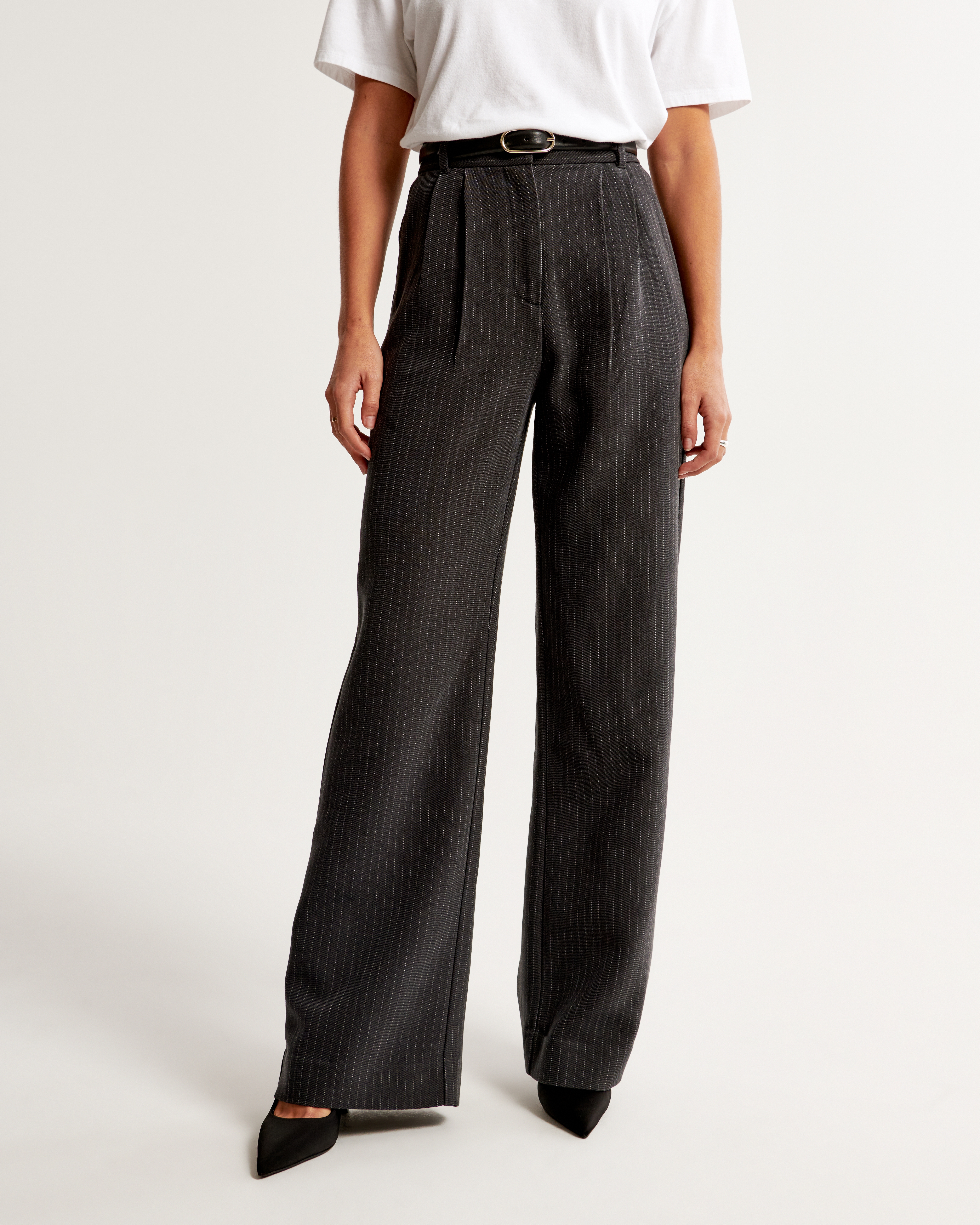 Женские брюки Abercrombie & Fitch A&F Sloane Tailored Pant, цвет: Серый — фото 3