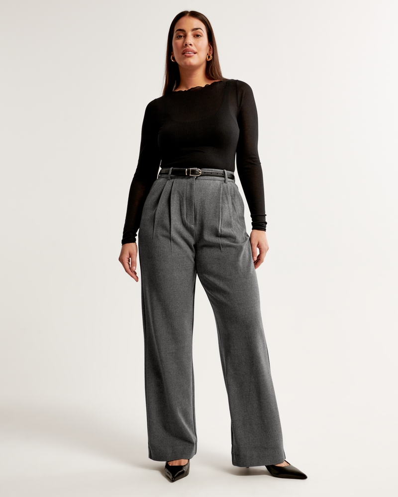 Women's A&F Sloane Tailored Brushed Suiting Pant, Women's Clearance