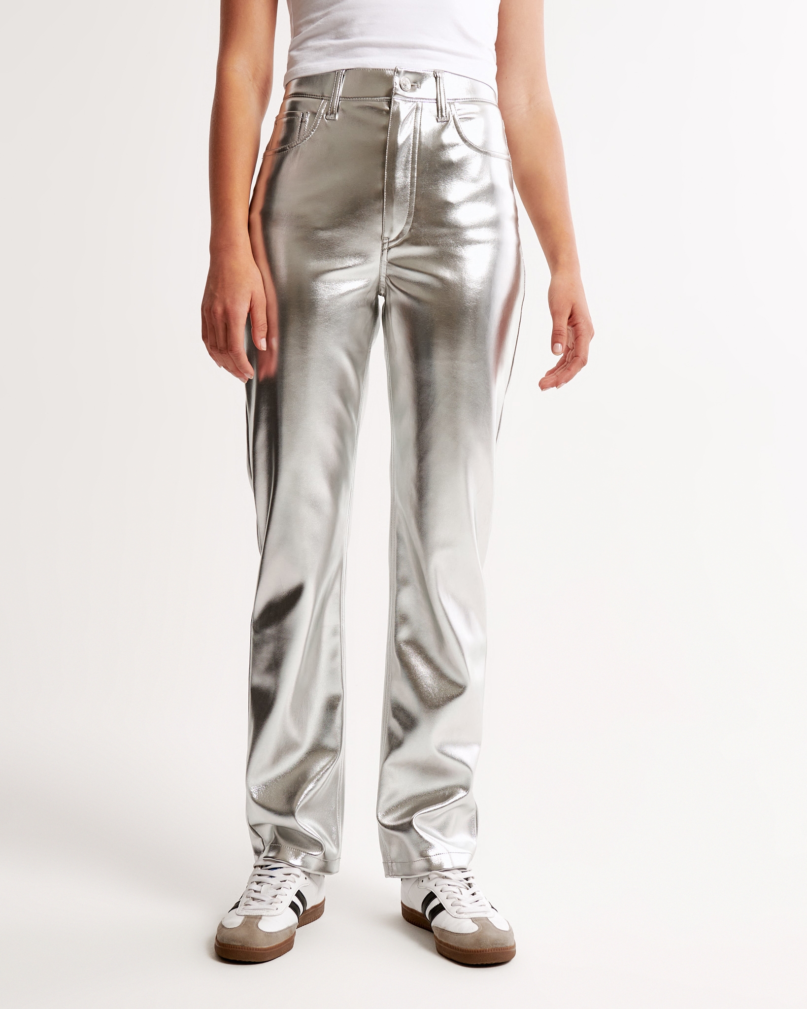 Women's Vegan Leather 90s Straight Pant | Women's Clearance