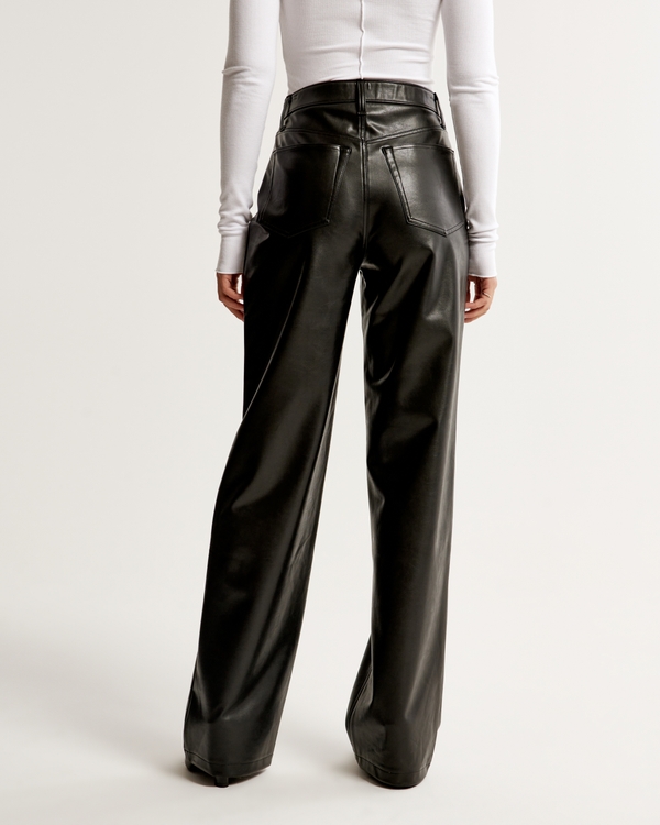 Women's Vegan Leather High Rise Loose Pant | Women's Clearance