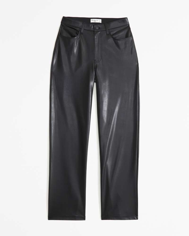 Pantalon cuero tiro online alto