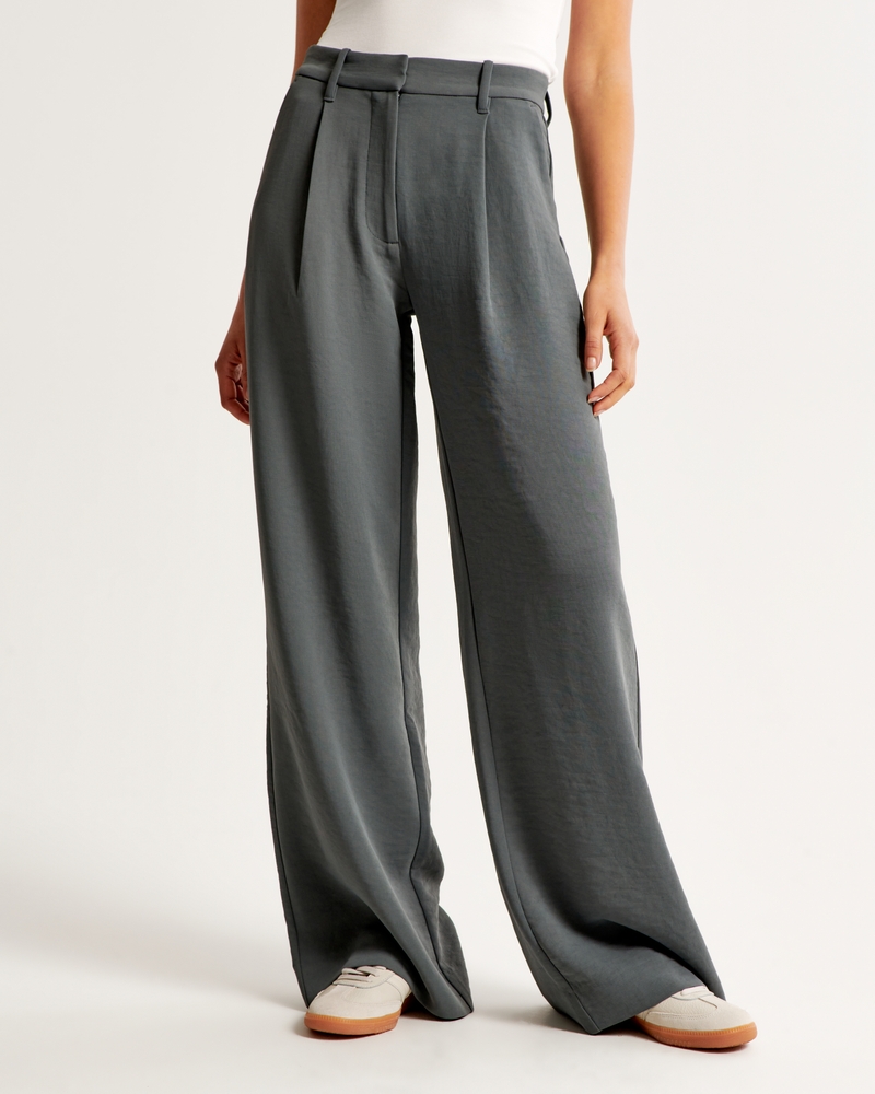 Women's A&F Harper Tailored Premium Crepe Pant | Women's Bottoms | Abercrombie.com