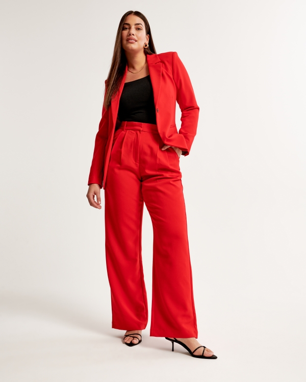 Curve Love A&F Sloane Tailored Pant, Red