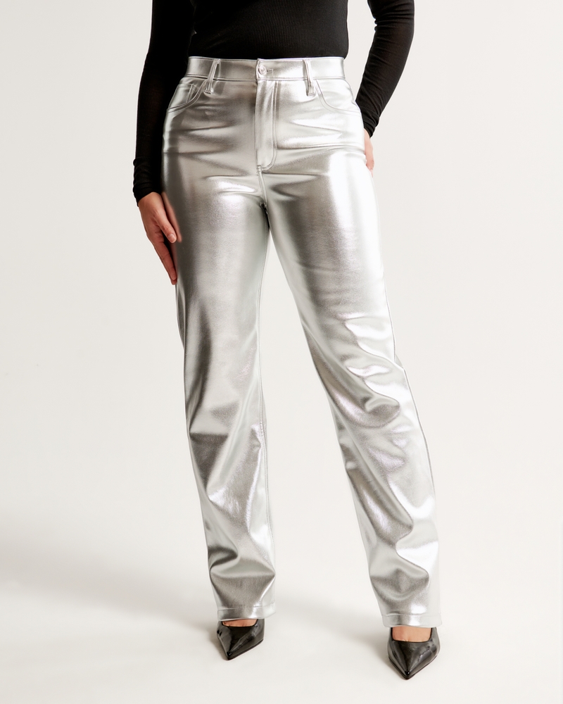 Women's Curve Love Vegan Leather 90s Relaxed Pant